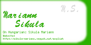 mariann sikula business card